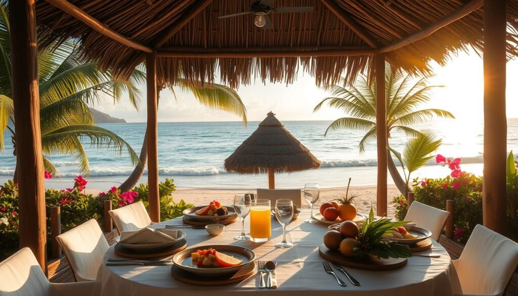 Tropical island dining