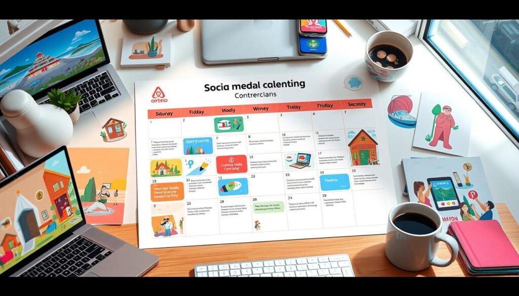 Social Media Content Calendar for Airbnb Marketing